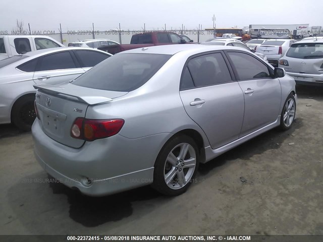 1NXBE40E49Z090445 - 2009 TOYOTA COROLLA XRS SILVER photo 4