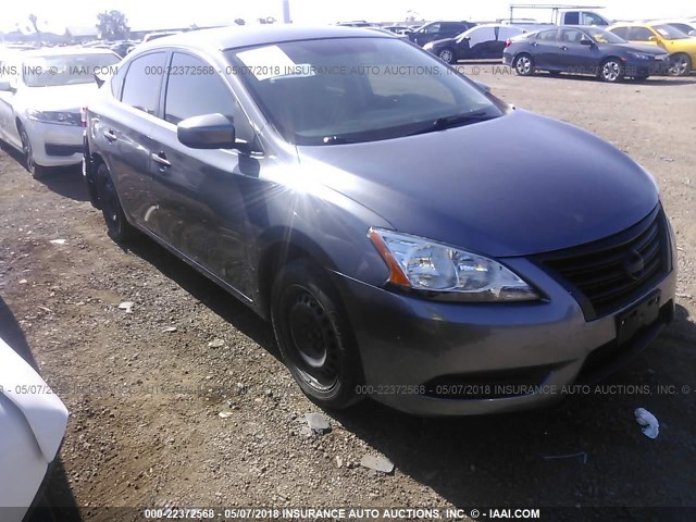 3N1AB7AP3FL659949 - 2015 NISSAN SENTRA S/SV/SR/SL GRAY photo 1