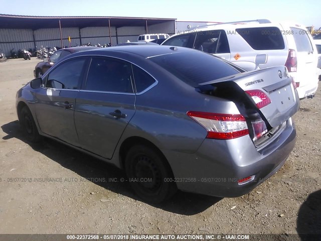 3N1AB7AP3FL659949 - 2015 NISSAN SENTRA S/SV/SR/SL GRAY photo 3