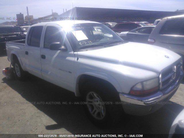 1B7HL48N32S642575 - 2002 DODGE DAKOTA QUAD SLT WHITE photo 1