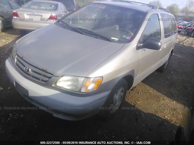 4T3ZF13CX1U408309 - 2001 TOYOTA SIENNA LE/XLE BEIGE photo 2