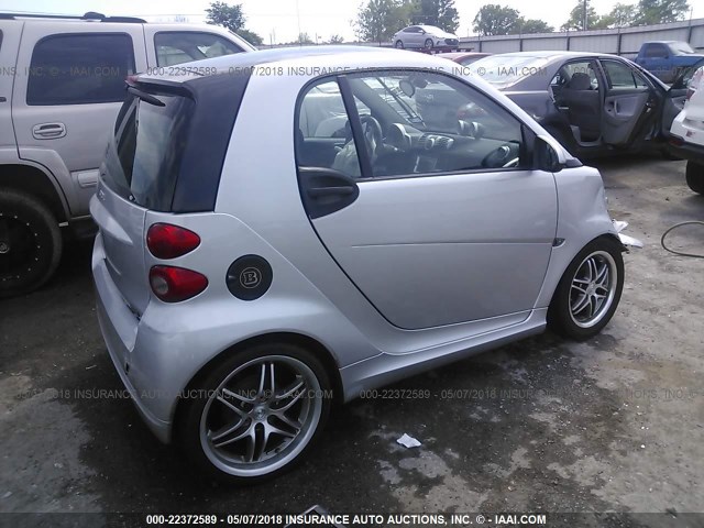 WMEEJ3BA7DK682283 - 2013 SMART FORTWO PURE/PASSION SILVER photo 4