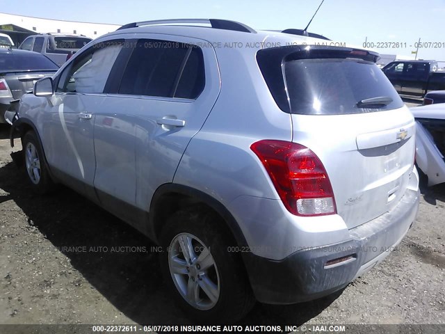 3GNCJPSB1GL163391 - 2016 CHEVROLET TRAX 1LT SILVER photo 3