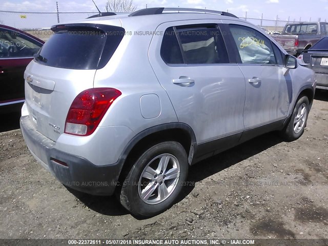 3GNCJPSB1GL163391 - 2016 CHEVROLET TRAX 1LT SILVER photo 4