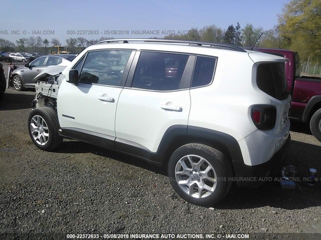 ZACCJBBT0GPE12775 - 2016 JEEP RENEGADE LATITUDE WHITE photo 3