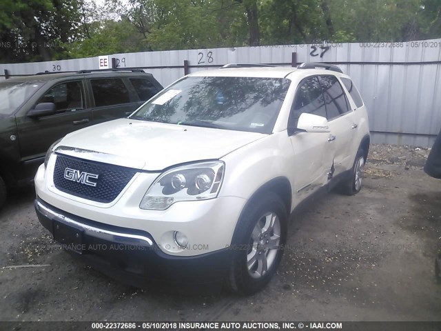 1GKEV23768J305380 - 2008 GMC ACADIA SLT-1 WHITE photo 2