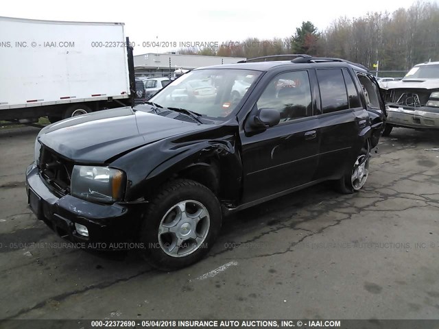 1GNDT13S982249335 - 2008 CHEVROLET TRAILBLAZER LS/LT BLACK photo 2