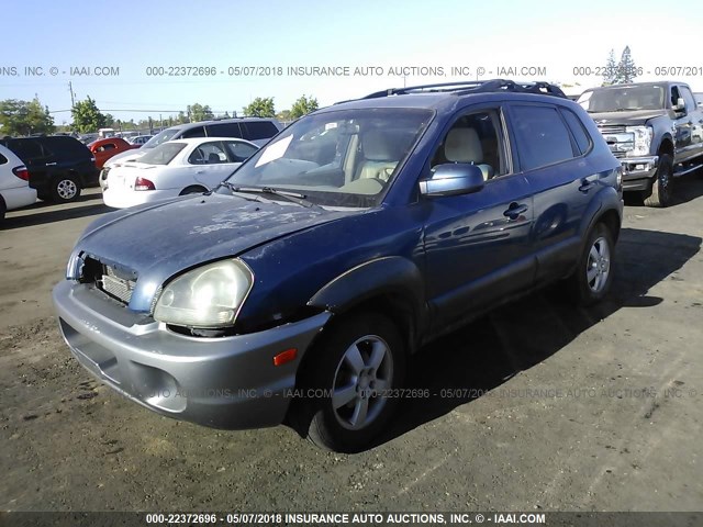 KM8JN72D95U097368 - 2005 HYUNDAI TUCSON GLS/LX BLUE photo 2