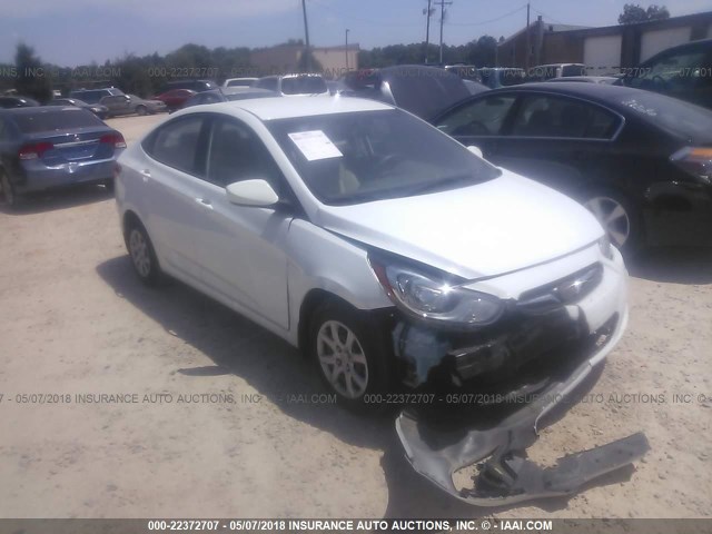 KMHCT4AE2EU620799 - 2014 HYUNDAI ACCENT GLS/GS WHITE photo 1