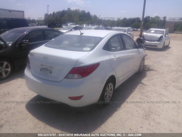 KMHCT4AE2EU620799 - 2014 HYUNDAI ACCENT GLS/GS WHITE photo 4