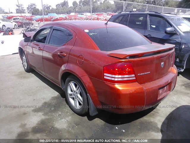 1B3LC56K68N691058 - 2008 DODGE AVENGER SXT ORANGE photo 3