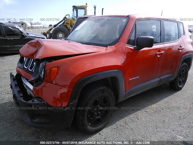 ZACCJBAB9HPE84309 - 2017 JEEP RENEGADE SPORT ORANGE photo 2