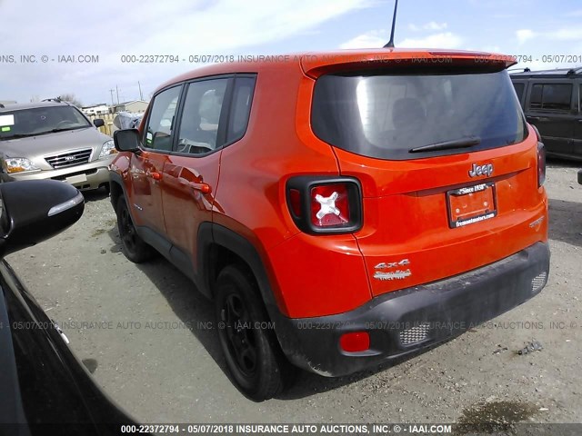 ZACCJBAB9HPE84309 - 2017 JEEP RENEGADE SPORT Նարնջագույն լուսանկար 3