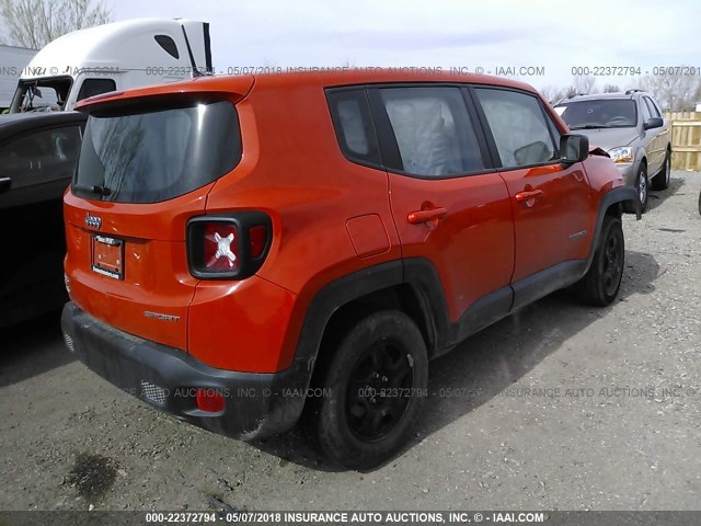 ZACCJBAB9HPE84309 - 2017 JEEP RENEGADE SPORT Նարնջագույն լուսանկար 4