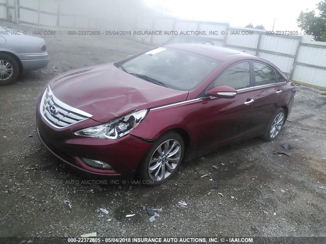 5NPEC4AB9BH251531 - 2011 HYUNDAI SONATA SE/LIMITED RED photo 2