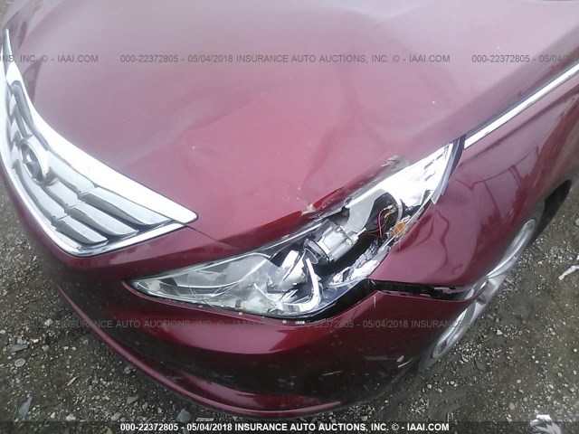 5NPEC4AB9BH251531 - 2011 HYUNDAI SONATA SE/LIMITED RED photo 6