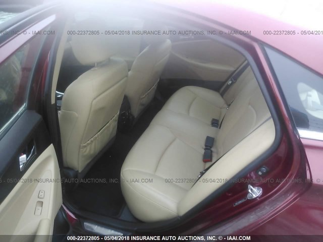 5NPEC4AB9BH251531 - 2011 HYUNDAI SONATA SE/LIMITED RED photo 8