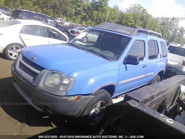 5N1ED28T72C535361 - 2002 NISSAN XTERRA XE/SE BLUE photo 2