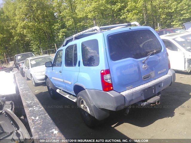 5N1ED28T72C535361 - 2002 NISSAN XTERRA XE/SE BLUE photo 3