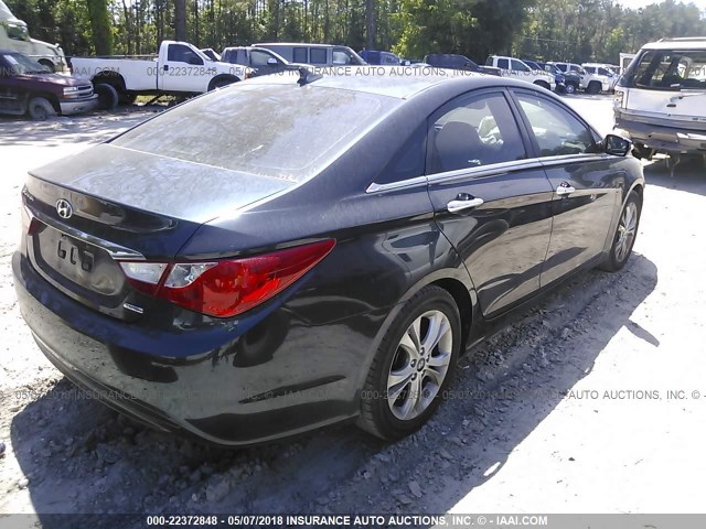 5NPEC4AC8BH039132 - 2011 HYUNDAI SONATA SE/LIMITED BLUE photo 4