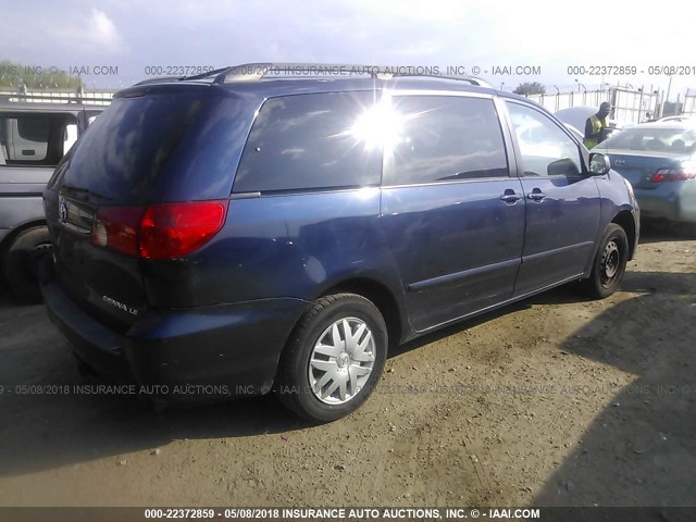 5TDZA23CX6S488465 - 2006 TOYOTA SIENNA CE/LE BLUE photo 4