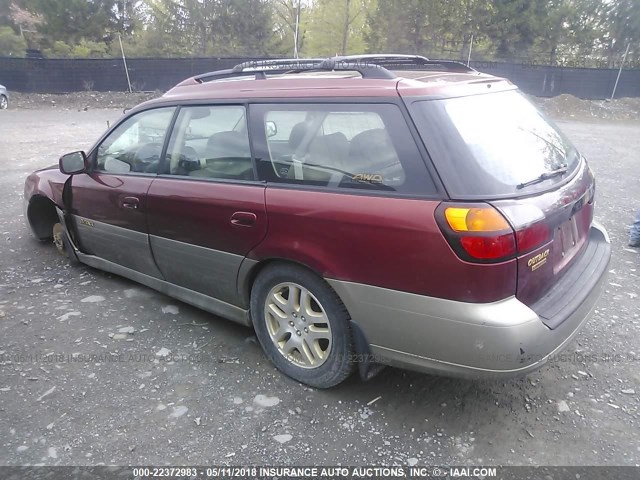 4S3BH686737621518 - 2003 SUBARU LEGACY OUTBACK LIMITED RED photo 3