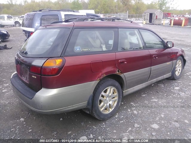 4S3BH686737621518 - 2003 SUBARU LEGACY OUTBACK LIMITED RED photo 4