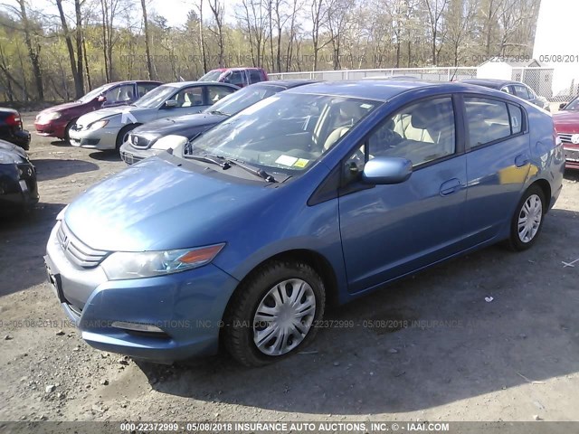 JHMZE2H56AS036963 - 2010 HONDA INSIGHT LX BLUE photo 2