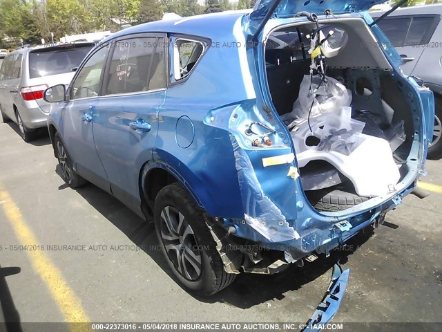 JTMBFREV5GJ103483 - 2016 TOYOTA RAV4 LE BLUE photo 3