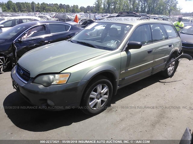 4S4BP61CX57387425 - 2005 SUBARU LEGACY OUTBACK 2.5I GREEN photo 2