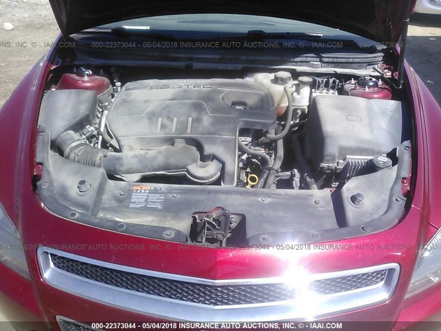 1G1ZC5E0XCF333384 - 2012 CHEVROLET MALIBU 1LT 红色 照片 10