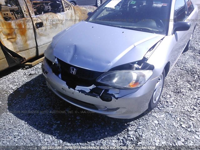 1HGEM22165L013919 - 2005 HONDA CIVIC DX VP SILVER photo 6