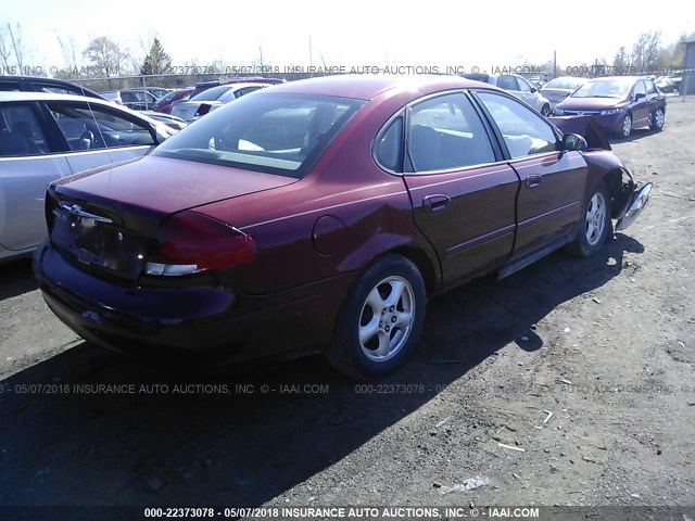 1FAFP55272G216070 - 2002 FORD TAURUS SES RED photo 4