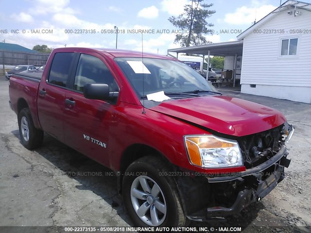 1N6AA0EJ1BN324516 - 2011 NISSAN TITAN S/SV/SL/PRO-4X RED photo 1