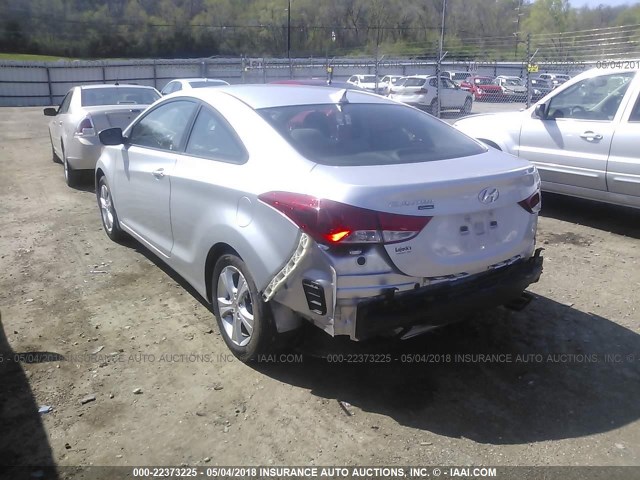 KMHDH6AE4DU013898 - 2013 HYUNDAI ELANTRA COUPE GS/SE SILVER photo 3