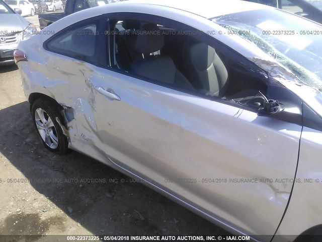 KMHDH6AE4DU013898 - 2013 HYUNDAI ELANTRA COUPE GS/SE SILVER photo 6