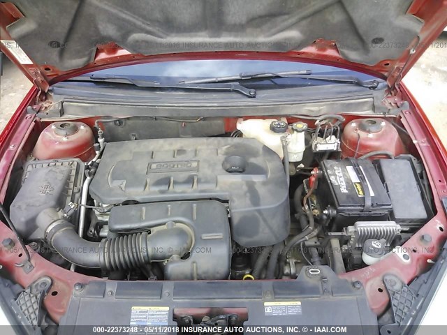 1G2ZF58B174157665 - 2007 PONTIAC G6 VALUE LEADER/BASE RED photo 10