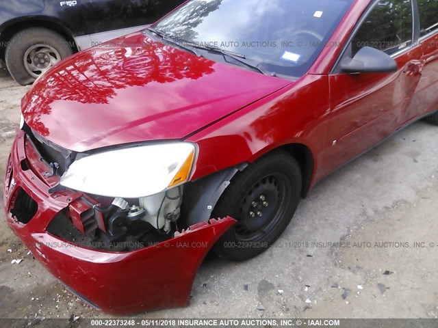 1G2ZF58B174157665 - 2007 PONTIAC G6 VALUE LEADER/BASE RED photo 6