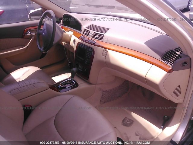 WDBNG70J22A249205 - 2002 MERCEDES-BENZ S 430 GOLD photo 5