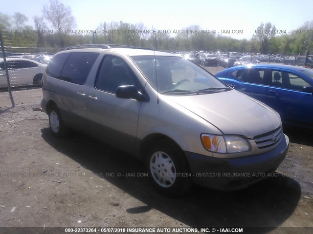 4T3ZF13C21U413214 - 2001 TOYOTA SIENNA LE/XLE TAN photo 1