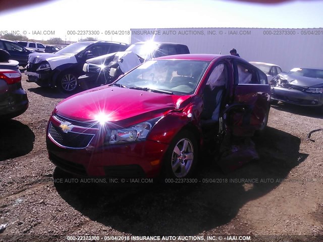 1G1PC5SB2E7353543 - 2014 CHEVROLET CRUZE LT RED photo 2