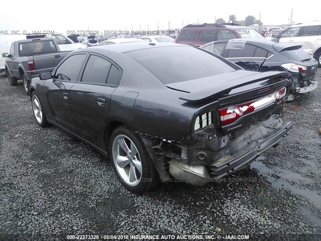 2C3CDXHG7EH123958 - 2014 DODGE CHARGER SXT GRAY photo 3