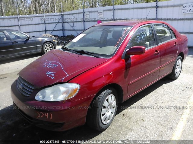 JTDBR32E232015603 - 2003 TOYOTA COROLLA CE/LE RED photo 2