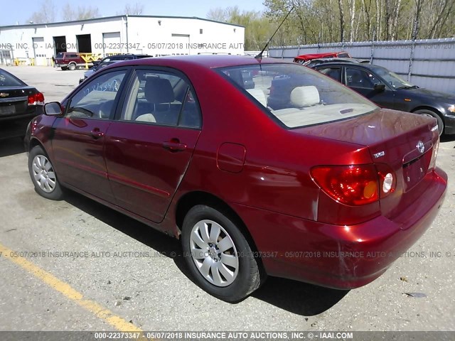 JTDBR32E232015603 - 2003 TOYOTA COROLLA CE/LE RED photo 3