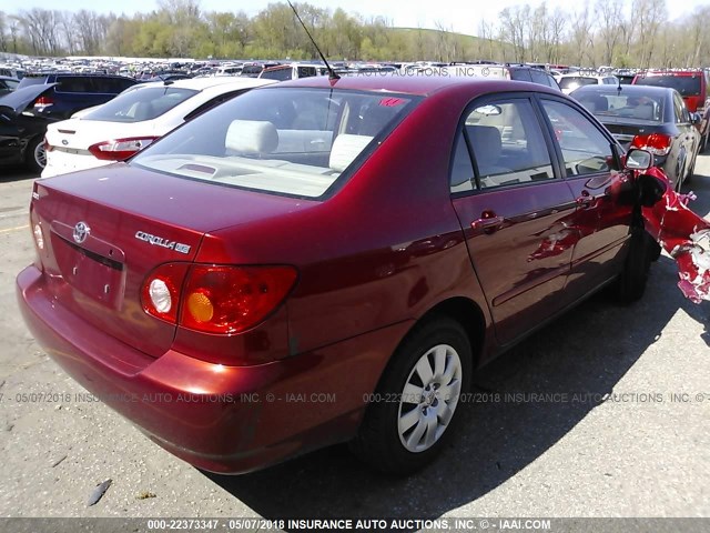 JTDBR32E232015603 - 2003 TOYOTA COROLLA CE/LE RED photo 4