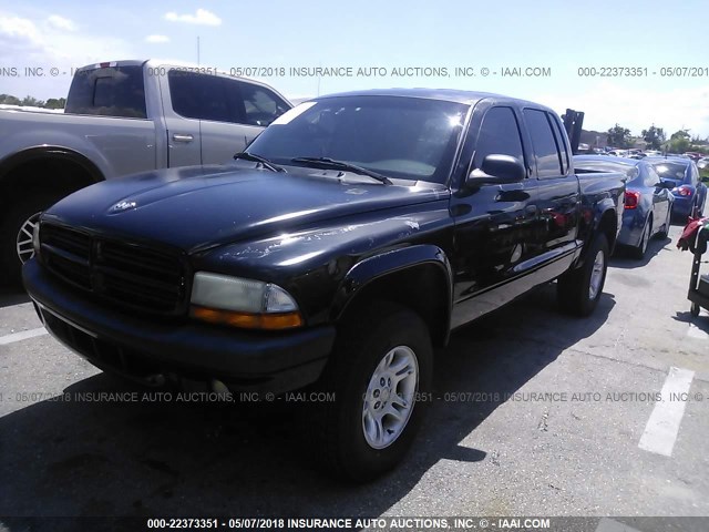 1B7GG2AN31S194061 - 2001 DODGE DAKOTA QUAD BLACK photo 2