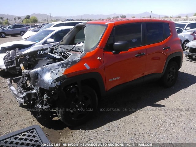 ZACCJBAB2HPF94750 - 2017 JEEP RENEGADE SPORT Նարնջագույն լուսանկար 2