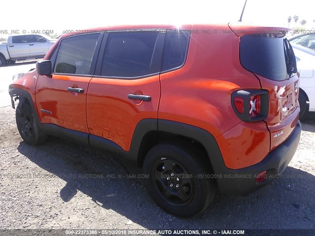 ZACCJBAB2HPF94750 - 2017 JEEP RENEGADE SPORT Նարնջագույն լուսանկար 3