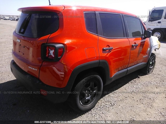 ZACCJBAB2HPF94750 - 2017 JEEP RENEGADE SPORT Նարնջագույն լուսանկար 4