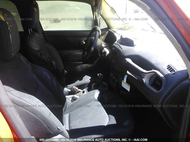 ZACCJBAB2HPF94750 - 2017 JEEP RENEGADE SPORT Նարնջագույն լուսանկար 5